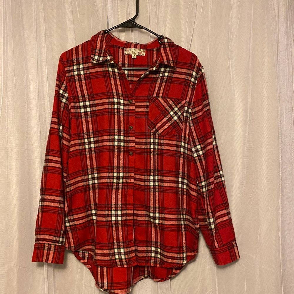 Comfy and Cute Red Flannel Button-up